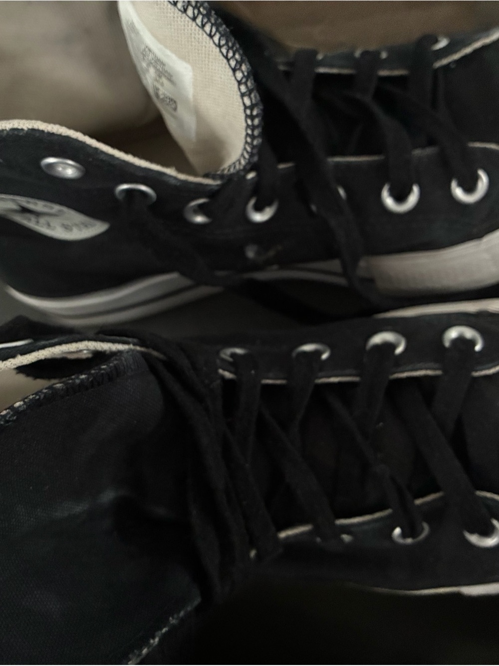 Converse Black High-Top Canvas Sneakers with White Trim